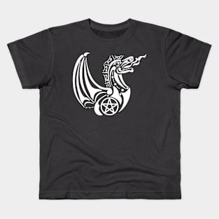 Pentacle Dragon2 White Kids T-Shirt